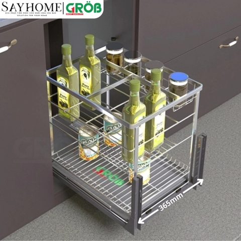 Kệ gia vị GROB GC304-20B/25B/30B/35B/40B đa năng inox SUS304, nan dẹt - Hàng chính hãng GROB