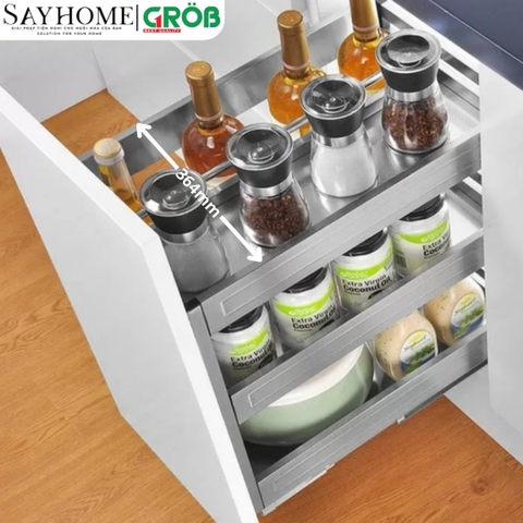 Kệ gia vị GROB GH- 20B/25B/30B/35B/40B đa năng inox hộp - Hàng chính hãng GROB