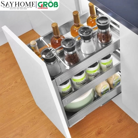 Kệ gia vị GROB GH- 20B/25B/30B/35B/40B đa năng inox hộp - Hàng chính hãng GROB