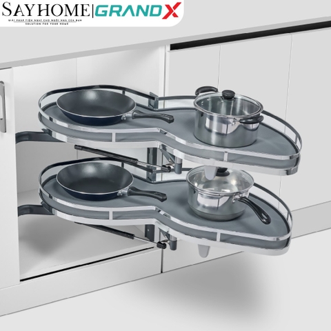 Kệ góc liên hoàn hình lá GrandX XM.420SL (Trái)/420SR (Phải) góc mở phải, trái - Hàng chính hãng