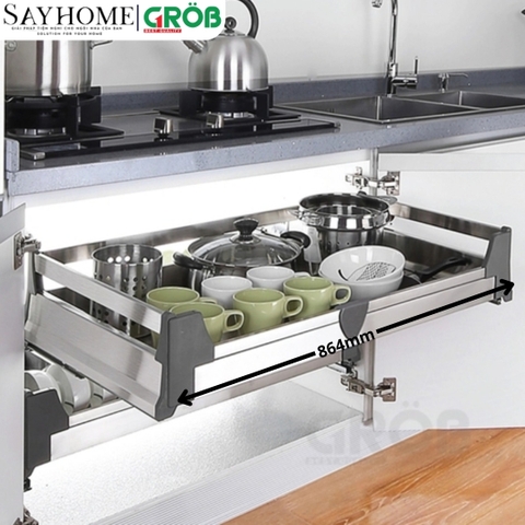 Kệ xoong nồi GROB GH- 60A/70A/75A/80A/90 đa năng inox hộp - Hàng chính hãng GROB