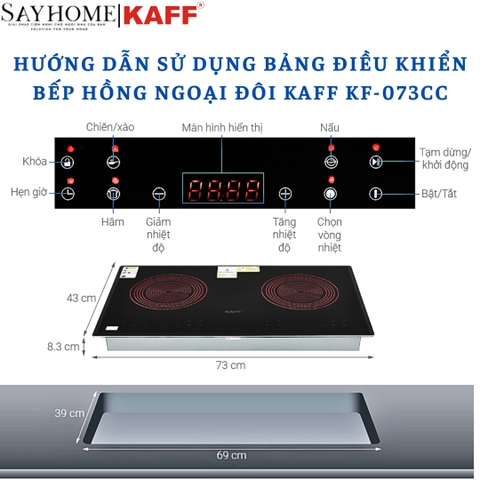 Bếp hồng ngoại đôi KAFF KF-073CC - Bảo hành chính hãng 5 năm