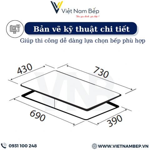 Bếp từ đôi KAFF KF-073II - Bảo hành chính hãng 5 năm