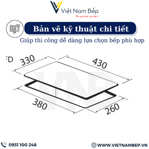 Bếp ga đơn Domino KAFF KF-330GH - Bảo hành chính hãng 3 năm