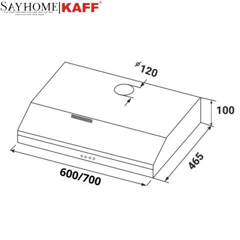 Máy hút mùi KAFF KF-638I, KF-738I âm tủ inox - Bảo hành chính hãng 3 năm