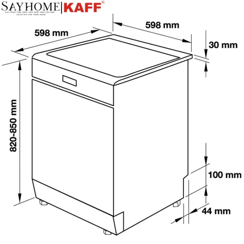 Máy rửa chén bát KAFF KF-A45UVTFT độc lập 15 bộ - Bảo hành chính hãng 5 năm