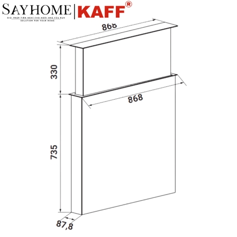 Máy hút mùi KAFF KF-AT900 âm bàn đá - Bảo hành chính hãng 3 năm