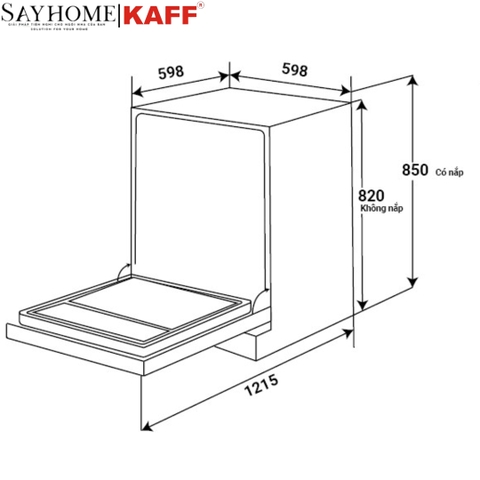 Máy rửa chén bát KAFF KF-CARYA1FXS độc lập  - Hàng chính hãng KAFF