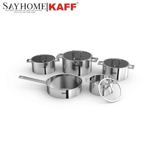 Bộ nồi chảo inox KAFF KF-DIAMON9304 Luxury 5 món - Hàng chính hãng