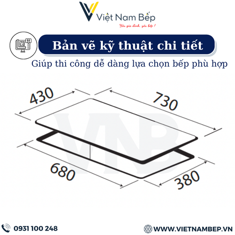 Bếp điện từ đôi kết hợp KAFF KF-FL108 PLUS - Bảo hành chính hãng 7 năm