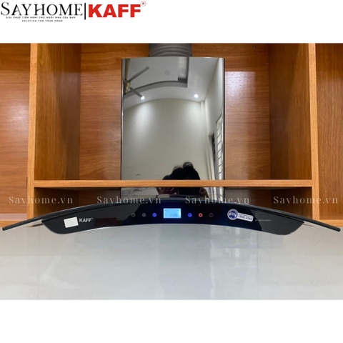 Máy hút mùi KAFF KF-GB702, KF-GB902 kính cong áp tường cảm ứng - điều khiển từ xa - Bảo hành chính hãng 3 năm
