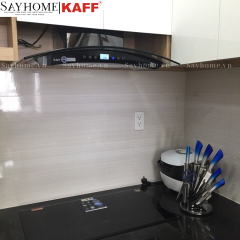 Máy hút mùi KAFF KF-GB702, KF-GB902 kính cong áp tường cảm ứng - điều khiển từ xa - Bảo hành chính hãng 3 năm