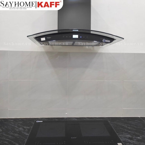 Máy hút mùi KAFF KF-GB702, KF-GB902 kính cong áp tường cảm ứng - điều khiển từ xa - Bảo hành chính hãng 3 năm