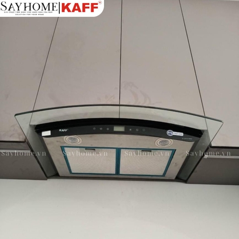 Máy hút mùi KAFF KF-GB702, KF-GB902 kính cong áp tường cảm ứng - điều khiển từ xa - Bảo hành chính hãng 3 năm