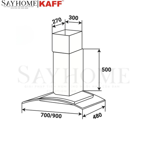 Máy hút mùi KAFF KF-GBT7007/GBT9007- Hàng chính hãng