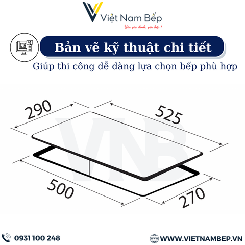 Bếp từ đôi Domino KAFF KF-H33DIS - Bảo hành chính hãng 5 năm