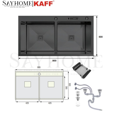 Chậu rửa inox KAFF KF-HMS9050-B - Hàng chính hãng