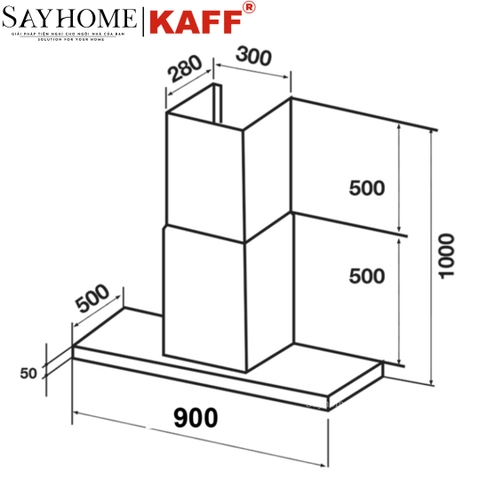 Máy hút mùi KAFF KF-IS991GH độc lập cảm ứng - điều khiển từ xa - Bảo hành chính hãng 3 năm