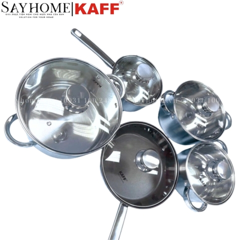 Bộ nồi KAFF KF-ST005Fr Inox cao cấp 5 món - Hàng chính hãng