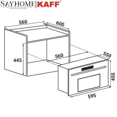 Lò nướng kết hợp hấp KAFF KF-ST56LXR 56 lít - Bảo hành chính hãng 5 năm