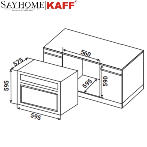 Lò nướng KAFF KF-T90M dung tích 66L - Bảo hành chính hãng 5 năm