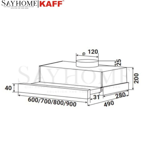 Máy hút mùi KAFF KF-TL1006B/TL1007B/TL1008B/TL1009B- Hàng chính hãng