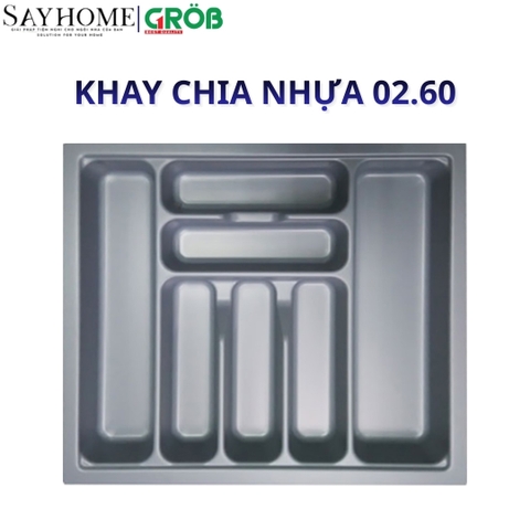 Khay chia nhựa ABS GROB 02.45/50/60/70/80/90 màu xám - Hàng chính hãng
