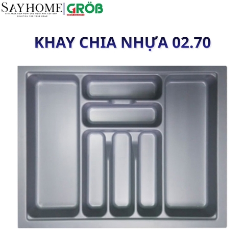 Khay chia nhựa ABS GROB 02.45/50/60/70/80/90 màu xám - Hàng chính hãng