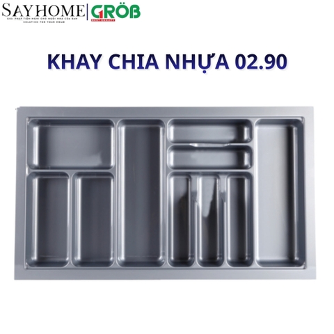 Khay chia nhựa ABS GROB 02.45/50/60/70/80/90 màu xám - Hàng chính hãng