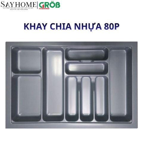 Khay chia nhựa cao cấp ABS GROB 45P, 50P, 60P, 70P, 80P, 90P màu xám và màu trắng - Hàng chính hãng