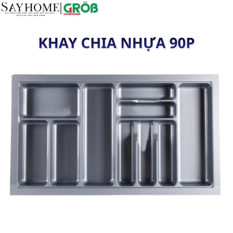 Khay chia nhựa cao cấp ABS GROB 45P, 50P, 60P, 70P, 80P, 90P màu xám và màu trắng - Hàng chính hãng