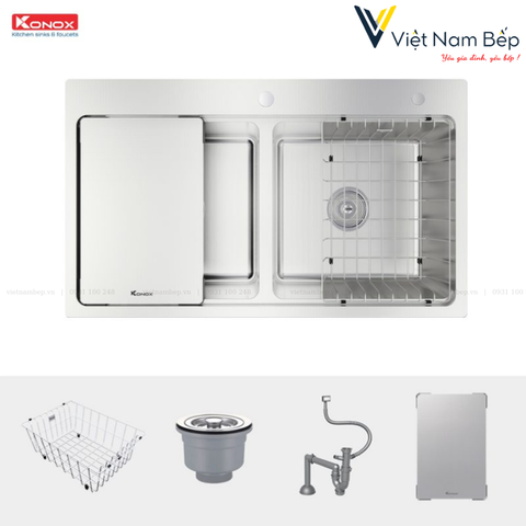 Chậu rửa bát chống xước Workstation Sink – Topmount Sink KN8651TD Dekor - Chính hãng KONOX