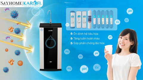Máy lọc nước Karofi KSI90 Plus tủ đứng 9 lõi lọc - Hàng chính hãng