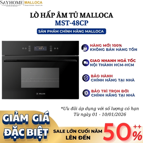 Lò hấp MALLOCA MST-48CP âm tủ 48 Lít - Hàng chính hãng