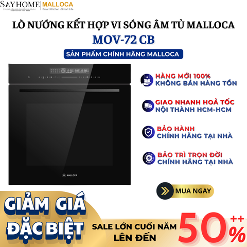 Lò nướng kết hợp vi sóng MALLOCA MOV-72 CB 72 Lít - Hàng chính hãng