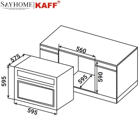 Lò nướng KAFF KF-T90S dung tích 67L - Bảo hành chính hãng 5 năm