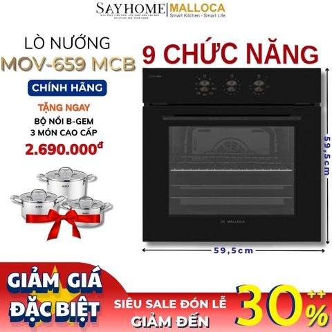 Lò nướng MALLOCA MOV659MCB âm tủ 65 Lít - Hàng chính hãng