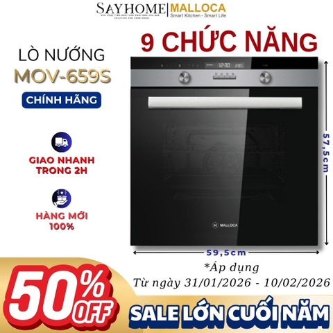 Lò nướng MALLOCA MOV-659S âm tủ 70 Lít - Hàng chính hãng