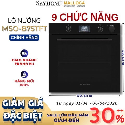 Lò nướng MALLOCA MSO-B75TFT dung tích 75 lít - Hàng chính hãng