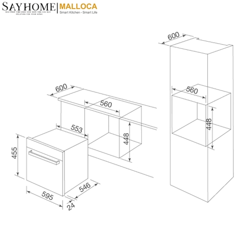 Lò nướng điện âm tủ 40 Lít Malloca MOV-40CP tại thành phố Hồ Chí Minh