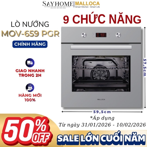 Lò nướng MALLOCA MOV-659 PGR âm tủ dung tích 65 Lít - Hàng chính hãng