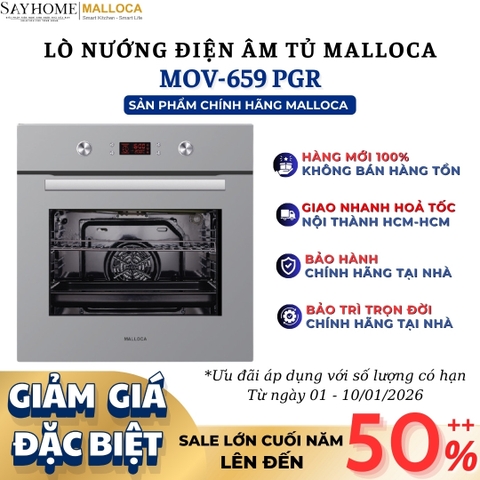 Lò nướng MALLOCA MOV-659 PGR âm tủ dung tích 65 Lít - Hàng chính hãng