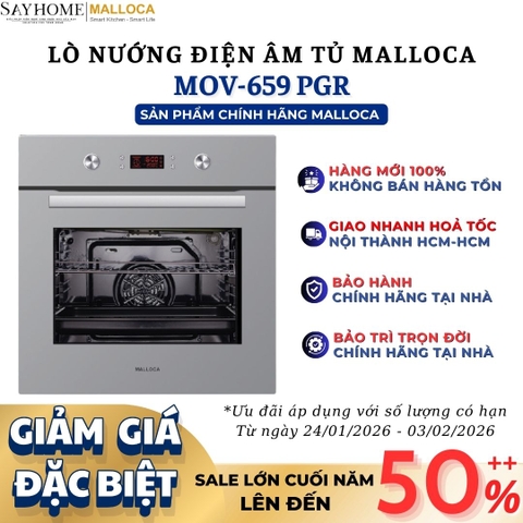 Lò nướng MALLOCA MOV-659 PGR âm tủ dung tích 65 Lít - Hàng chính hãng