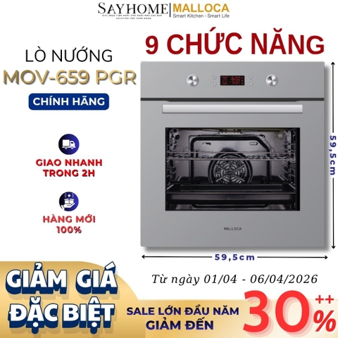 Lò nướng MALLOCA MOV-659 PGR âm tủ dung tích 65 Lít - Hàng chính hãng