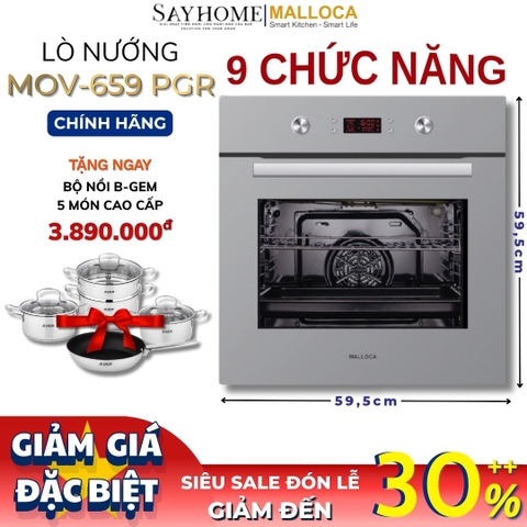 Lò nướng MALLOCA MOV-659 PGR âm tủ dung tích 65 Lít - Hàng chính hãng