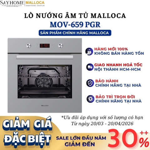 Lò nướng MALLOCA MOV-659 PGR âm tủ dung tích 65 Lít - Hàng chính hãng