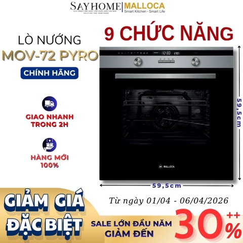 Lò nướng MALLOCA MOV-72 PYRO âm tủ 70 Lít - Hàng chính hãng