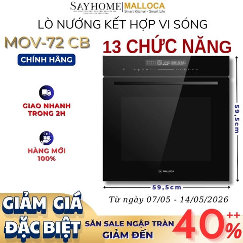 Lò nướng kết hợp vi sóng MALLOCA MOV-72 CB 72 Lít - Hàng chính hãng