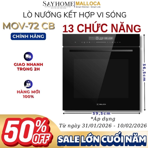 Lò nướng kết hợp vi sóng MALLOCA MOV-72 CB 72 Lít - Hàng chính hãng