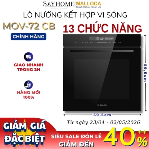 Lò nướng kết hợp vi sóng MALLOCA MOV-72 CB 72 Lít - Hàng chính hãng